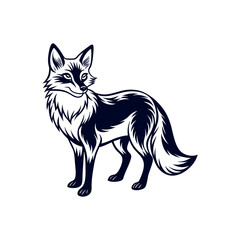 Fox silhouette vector Clip art isolated design illustration