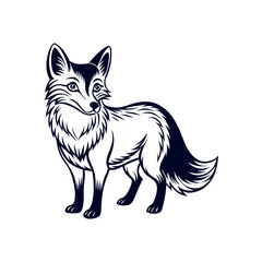 Fox silhouette vector Clip art isolated design illustration