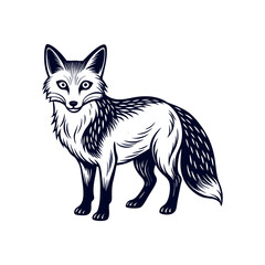 Fox silhouette vector Clip art isolated design illustration