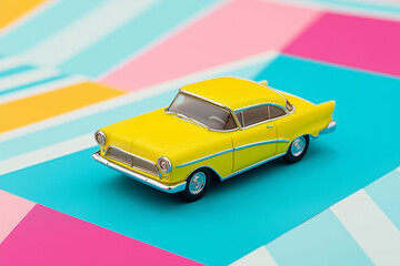 Retro Yellow Car Model