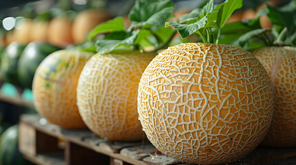 Turkish fresh yellow Melons isolated