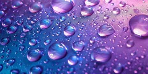 illustration of abstract water droplets dispersed and merged on a shiny surface