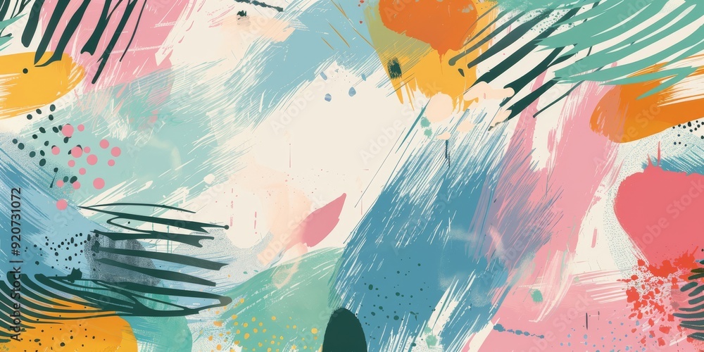 Poster this vibrant abstract pattern blends soft pastels with bold strokes, ideal for creative projects and