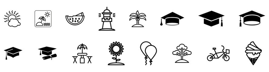 Summer and edu icon set.eps