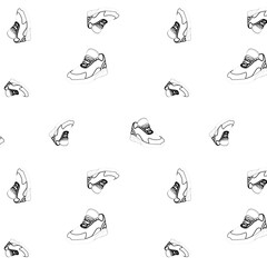 one line shoe pattern. vector illustration
