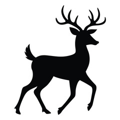 Illustration of Walking Deer silhouette isolated