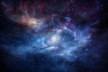 Fototapeta premium A blue planet with a background of shining stars. Ideal for space-themed designs. Beautiful simple AI generated image in 4K, unique.