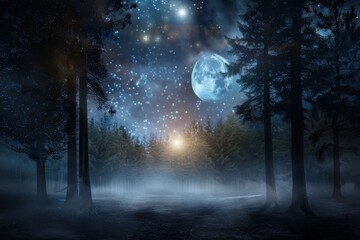 Fototapeta premium A blue planet with a background of shining stars. Ideal for space-themed designs. Beautiful simple AI generated image in 4K, unique.