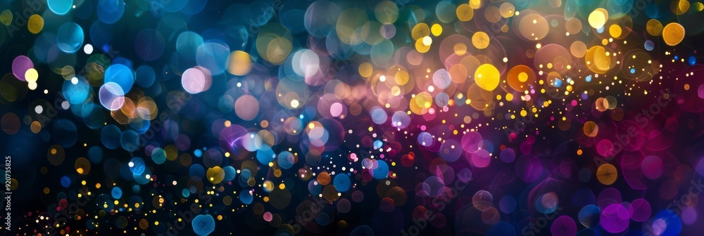 Poster a stunning array of vibrant bokeh lights in various colorful hues creates a truly dynamic visual exp