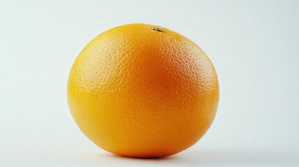 Juicy side profile of a fresh orange on white background - vibrant and refreshing citrus fruit