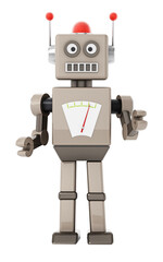 Vintage generic robot isolated on transparent  background. 3D illustration