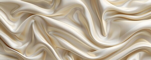 Obraz premium Abstract Draped Creamy White Satin Fabric