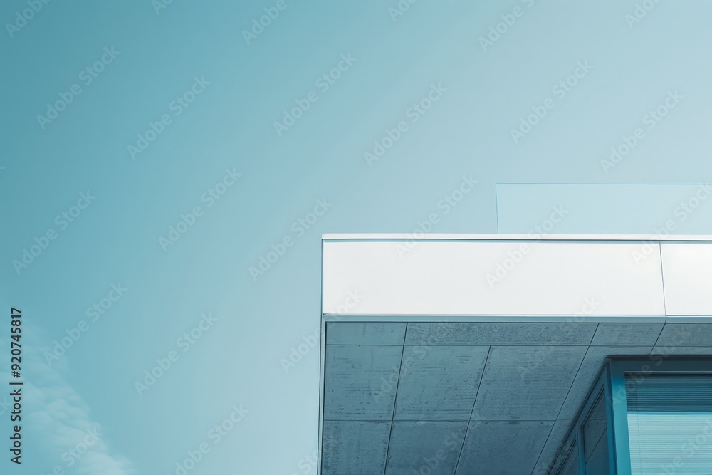 Aufkleber a contemporary photograph capturing the clean lines and angles of a modern architectural structure w
