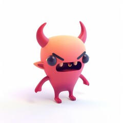 Demon, devil in 3D style on a white background
