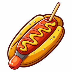 A delicious corn dog topped art vector illustrator