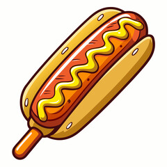 A delicious corn dog topped art vector illustrator