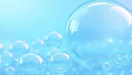  Bubbles floating in a clear blue sky