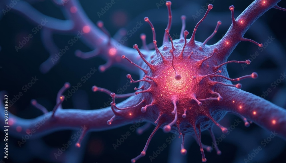Aufkleber neural network in vibrant 3d rendering