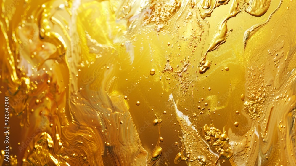 Poster dynamic golden abstract swirls showcasing rich textures alongside flowing patterns that captivate th