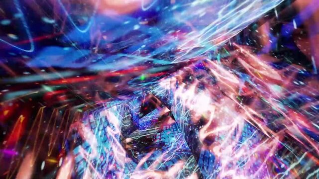 Abstract Glitter Tunnel Background Digital Rendering