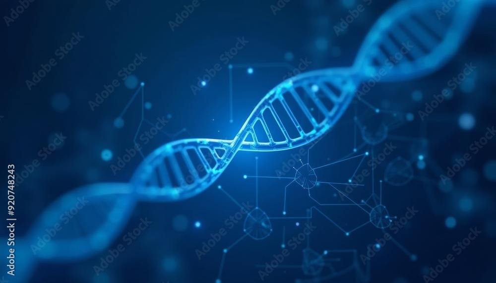 Poster exploring the blueprint of life dna and the universe of genomics