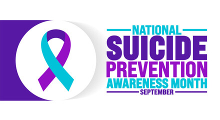 National Suicide Prevention Awareness Month background or banner template observed every year in September. Template for background, banner, card, poster, placard, design template with unique shapes.