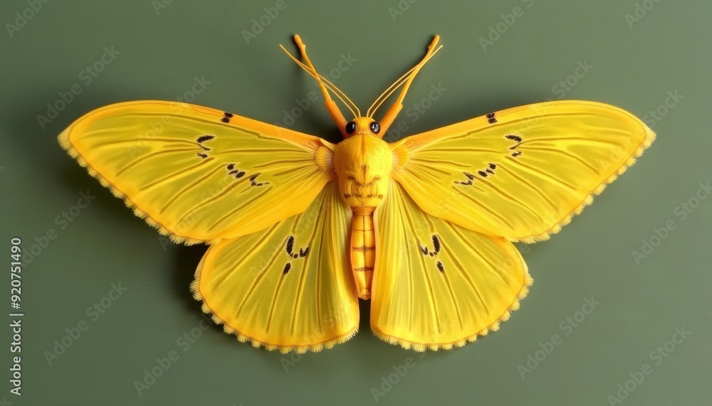 Wall mural  Vibrant yellow butterfly with intricate patterns