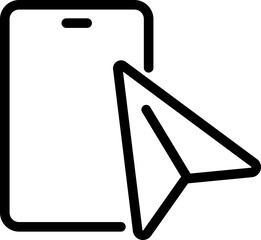 Smart phone icon. Linear symbol. Navigation sign.