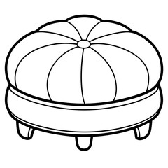 Design a chic ottoman in line art, focusing on shape art vector illustrator