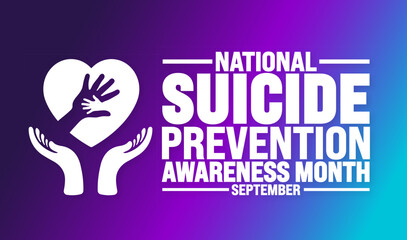 National Suicide Prevention Awareness Month background or banner template observed every year in September. Template for background, banner, card, poster, placard, design template with unique shapes.