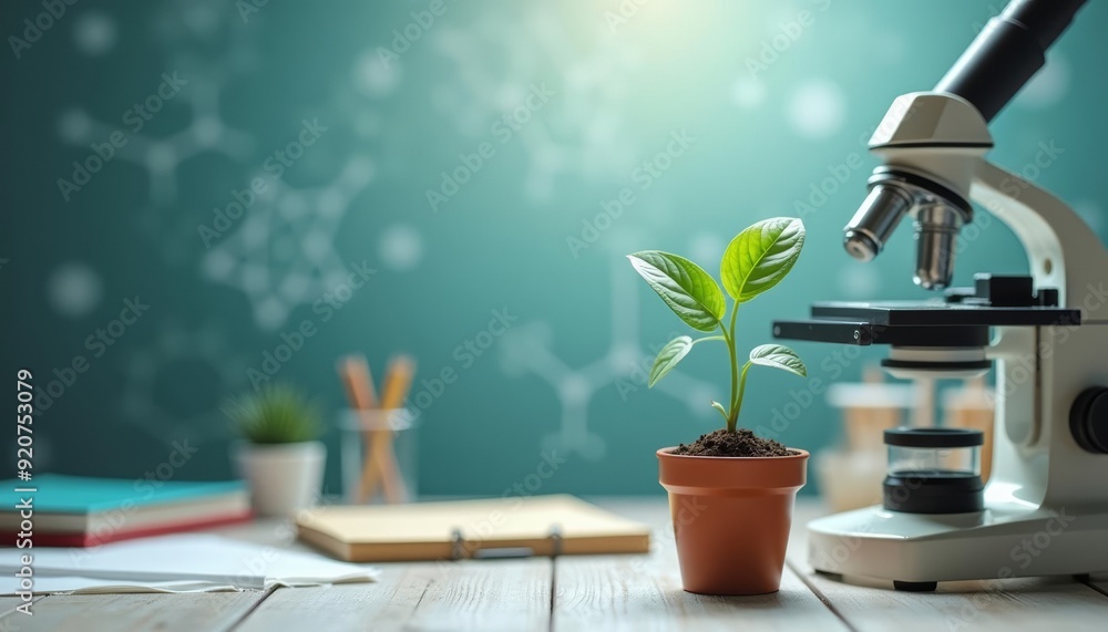 Poster exploring the wonders of nature under the microscope