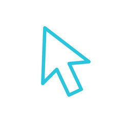 Pointer icon. Cursor arrow. Isolated on white background. From blue icon set.