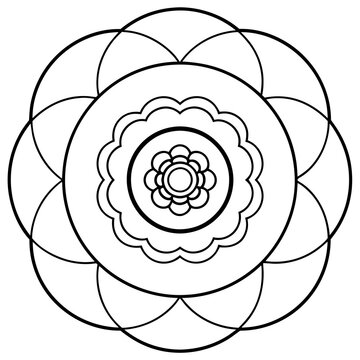 recommend clip art: An anemone flower line art in the middle art vector illustrator