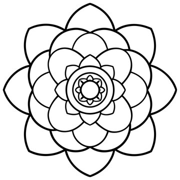 recommend clip art: An anemone flower line art in the middle art vector illustrator