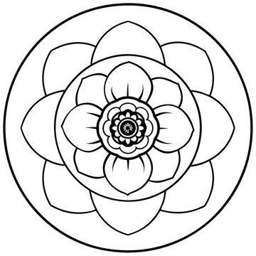 recommend clip art: An anemone flower line art in the middle art vector illustrator