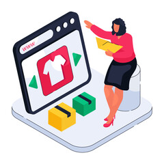 An illustration design of web shopping

