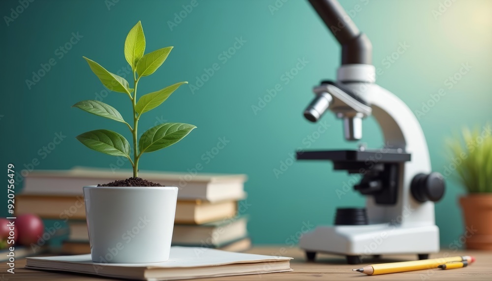 Poster exploring the wonders of nature under the microscope