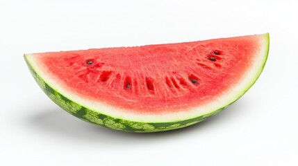 Juicy Watermelon Slice on White Background - Refreshing Summertime Snack
