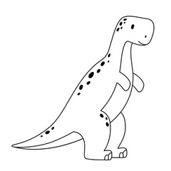 Vector isolated dinosaur. Line art illustration