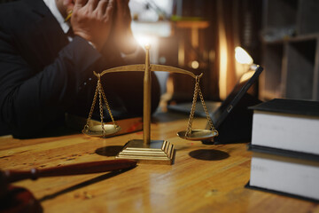 Lawyer and team Talk and consult on solving problems and work related to legal work of lawyers