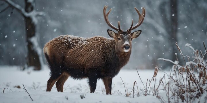 Adorable Winter Wildlife in a Snowy Haven.