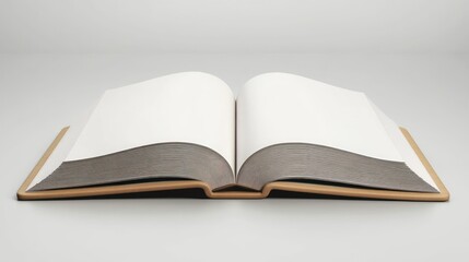Obraz premium Open Book with Blank Pages and Brown Cover