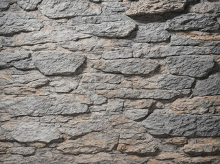 A wall made of stone with a grey and brown color