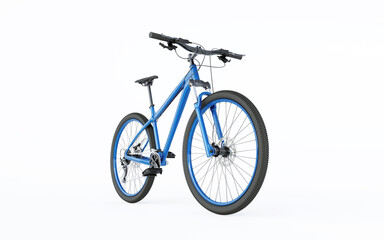 3d rendering illustration road bicycle light blue for fast driving front view isolated on white background with shadow