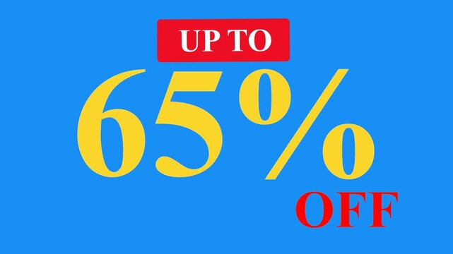 Up to 65% percent off is suitable for promotions, sales, discounts, retail, marketing, banners, advertisements, flyers, websites. Great for visualizing savings