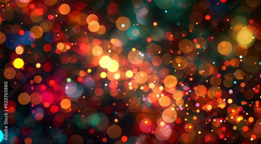 Poster a vibrant and lively display of colorful bokeh lights skillfully creating a beautiful abstract backg