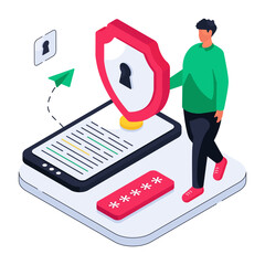 Conceptual isometric design illustration  of mobile access

