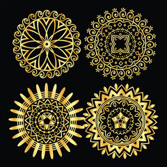 Ornamental luxury mandala pattern 3 in 1 design