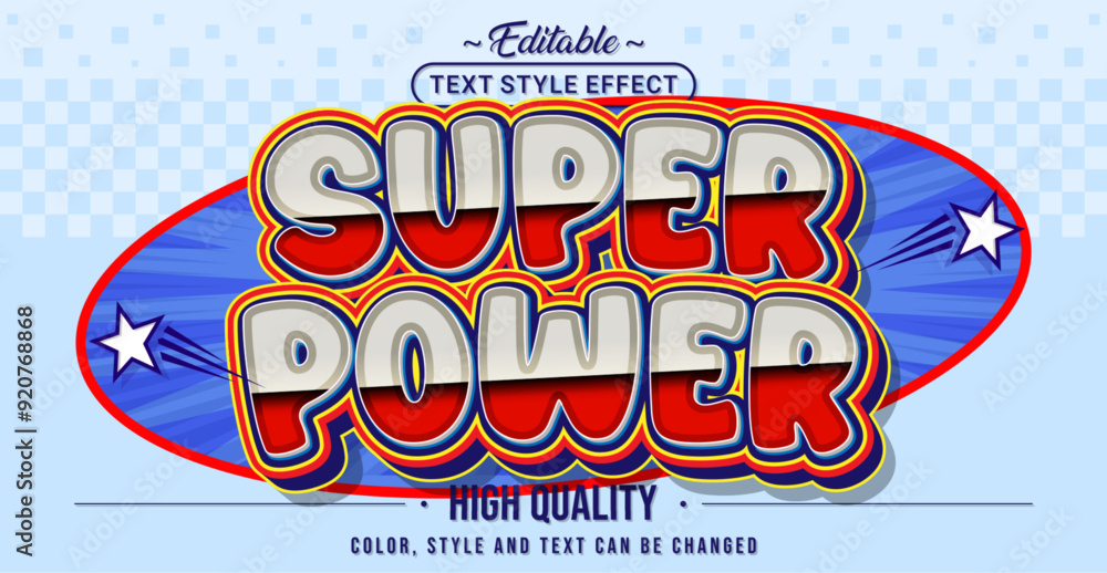 Poster Editable text style effect - Super Power text style theme.