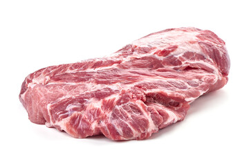 Chilled pork buston butt, isolated on white background.